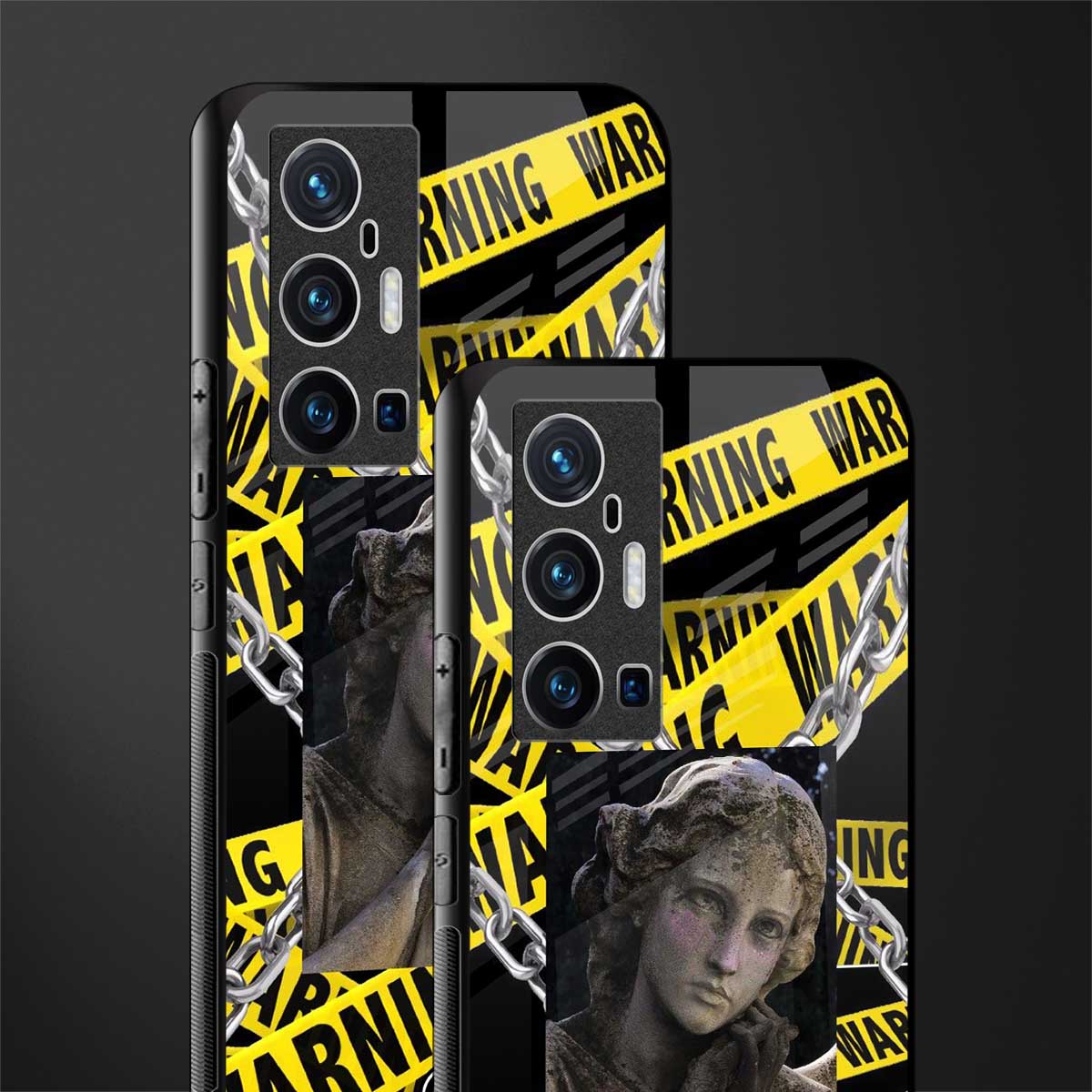 caution glass case for vivo x70 pro plus image-2