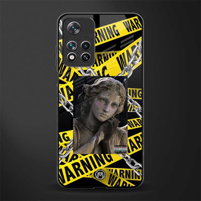 caution glass case for poco m4 pro 5g image