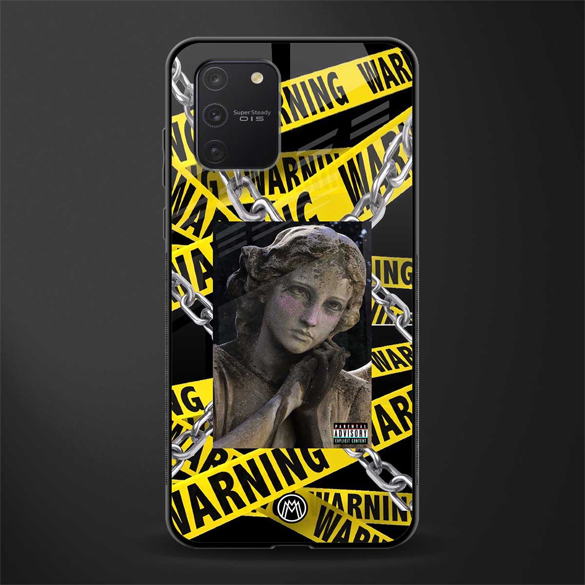 caution glass case for samsung galaxy s10 lite image