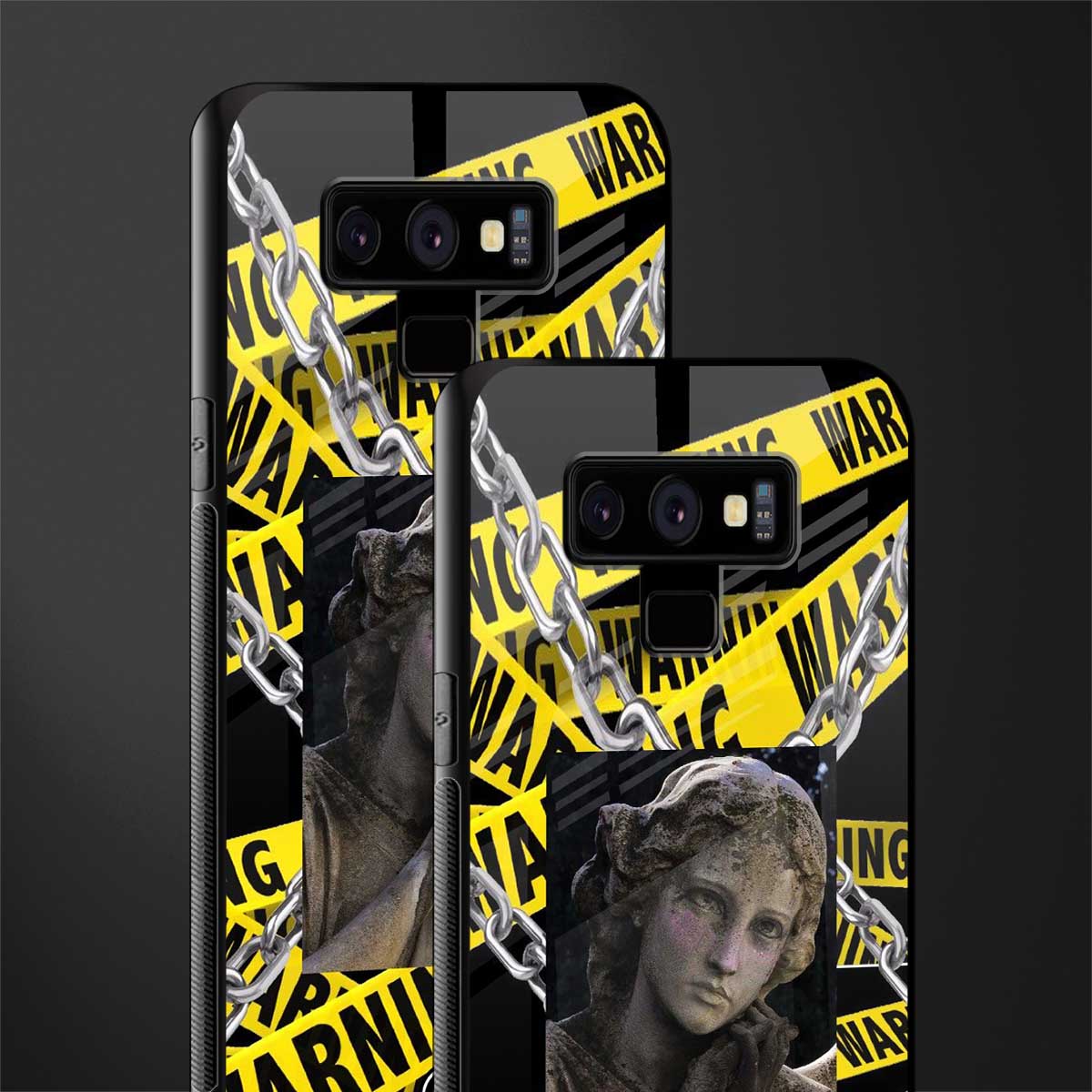 caution glass case for samsung galaxy note 9 image-2