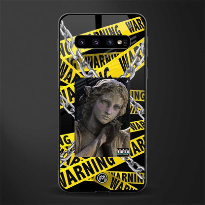 caution glass case for samsung galaxy s10 image