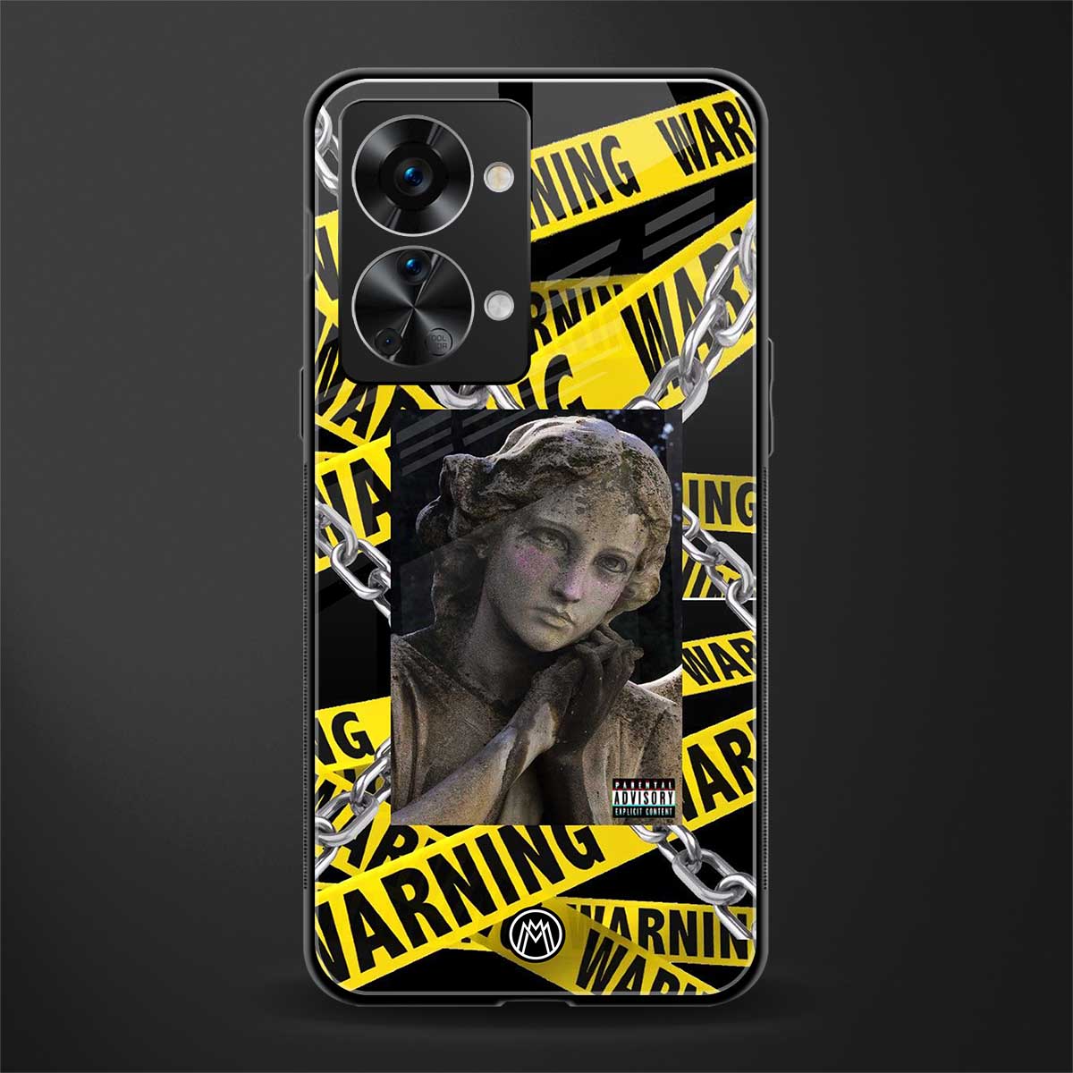 caution glass case for phone case | glass case for oneplus nord 2t 5g