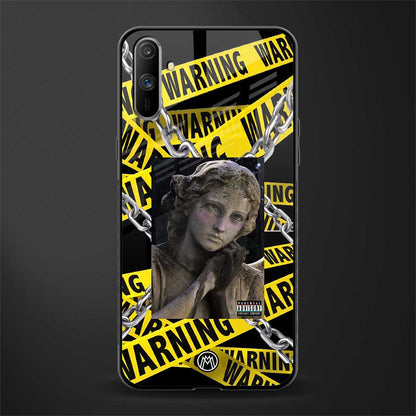 caution glass case for realme c3 image