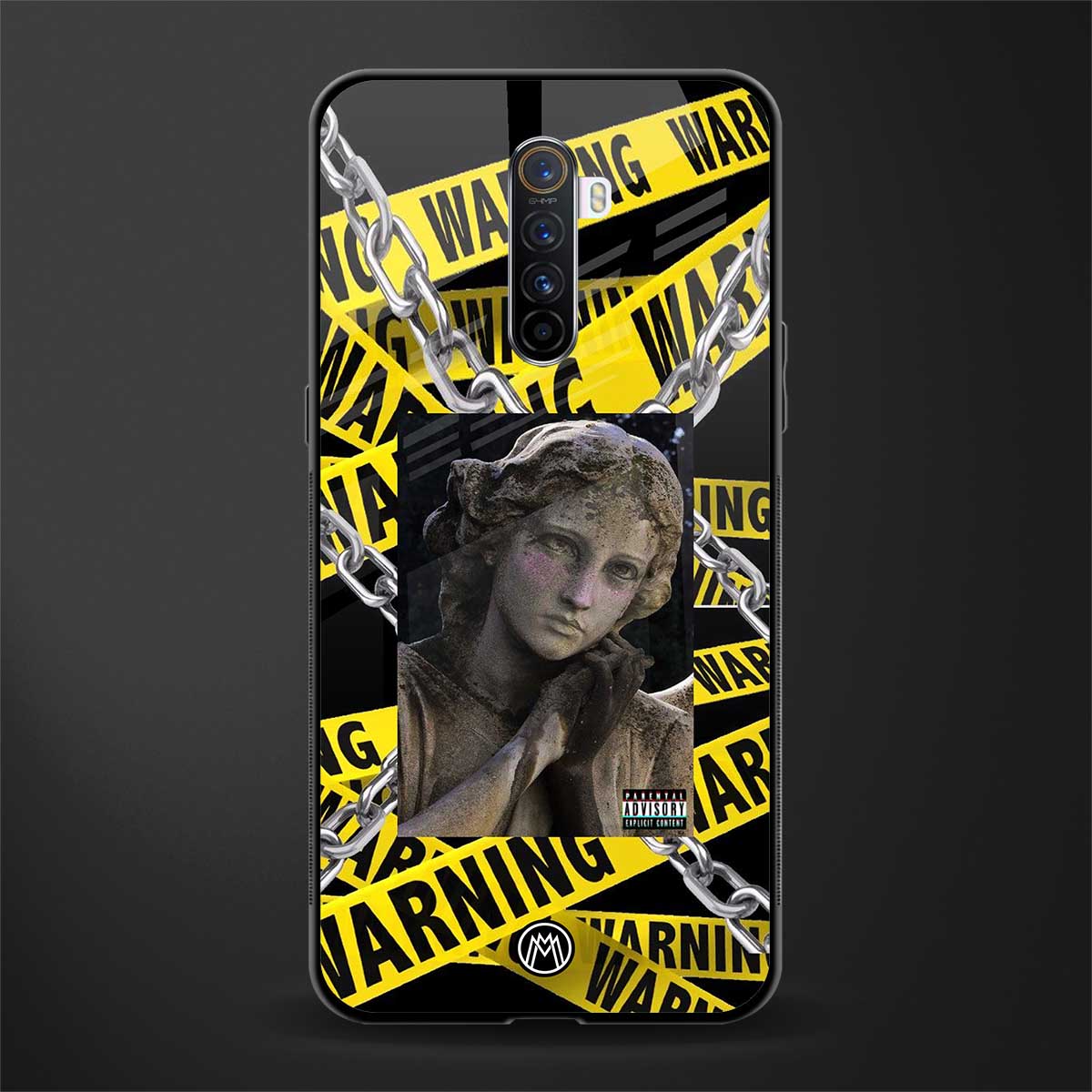 caution glass case for realme x2 pro image