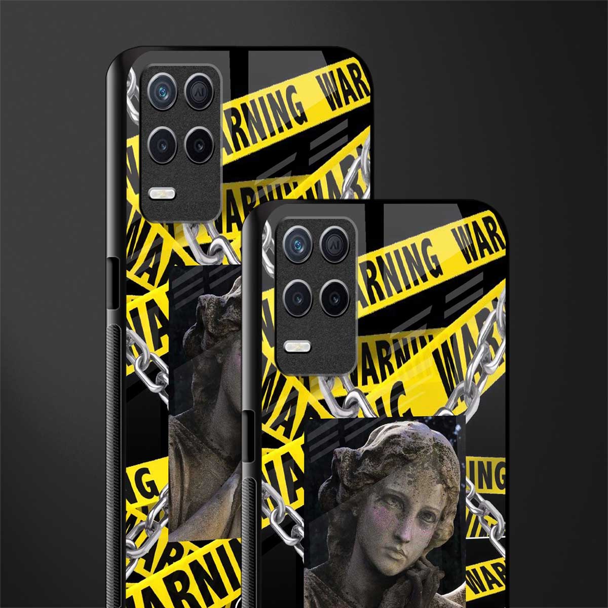 caution glass case for realme narzo 30 5g image-2