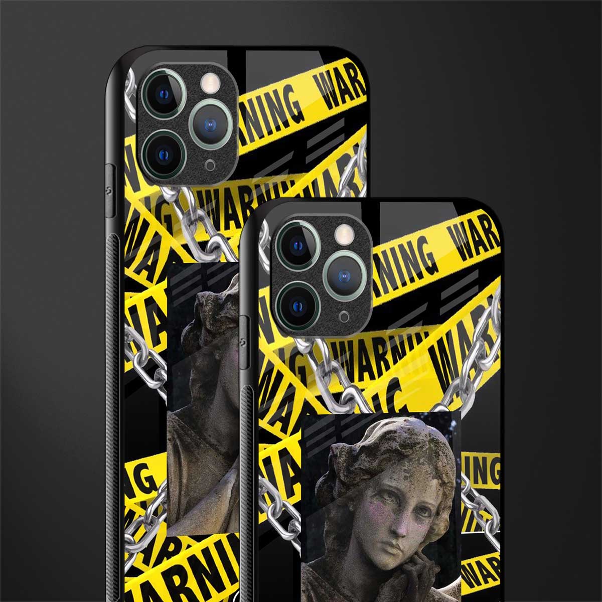 caution glass case for iphone 11 pro image-2