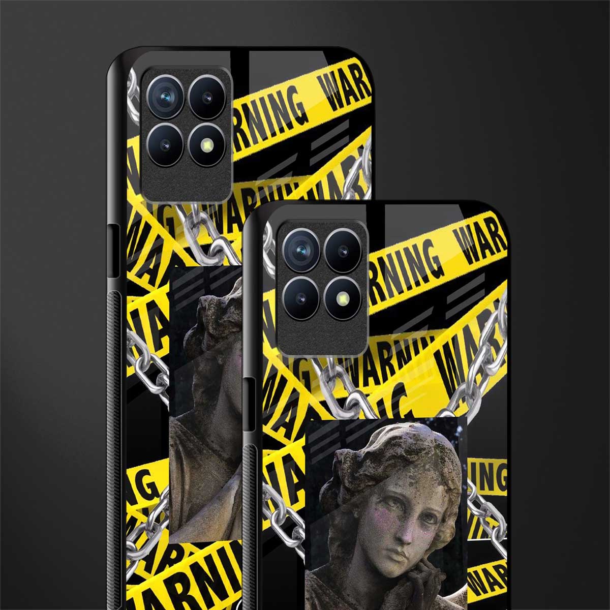 caution glass case for realme narzo 50 image-2