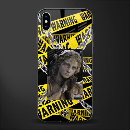 caution glass case for iphone xs max image