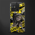 caution back phone cover | glass case for realme narzo 50a