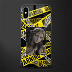 caution glass case for iphone xs image