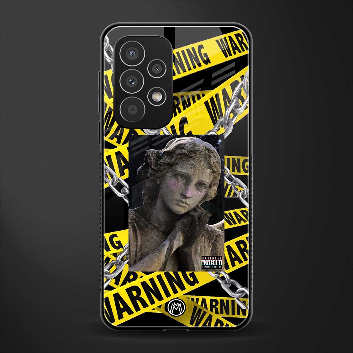 caution back phone cover | glass case for samsung galaxy a73 5g