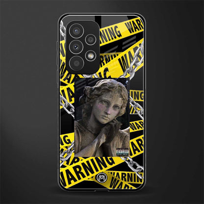 caution back phone cover | glass case for samsung galaxy a73 5g