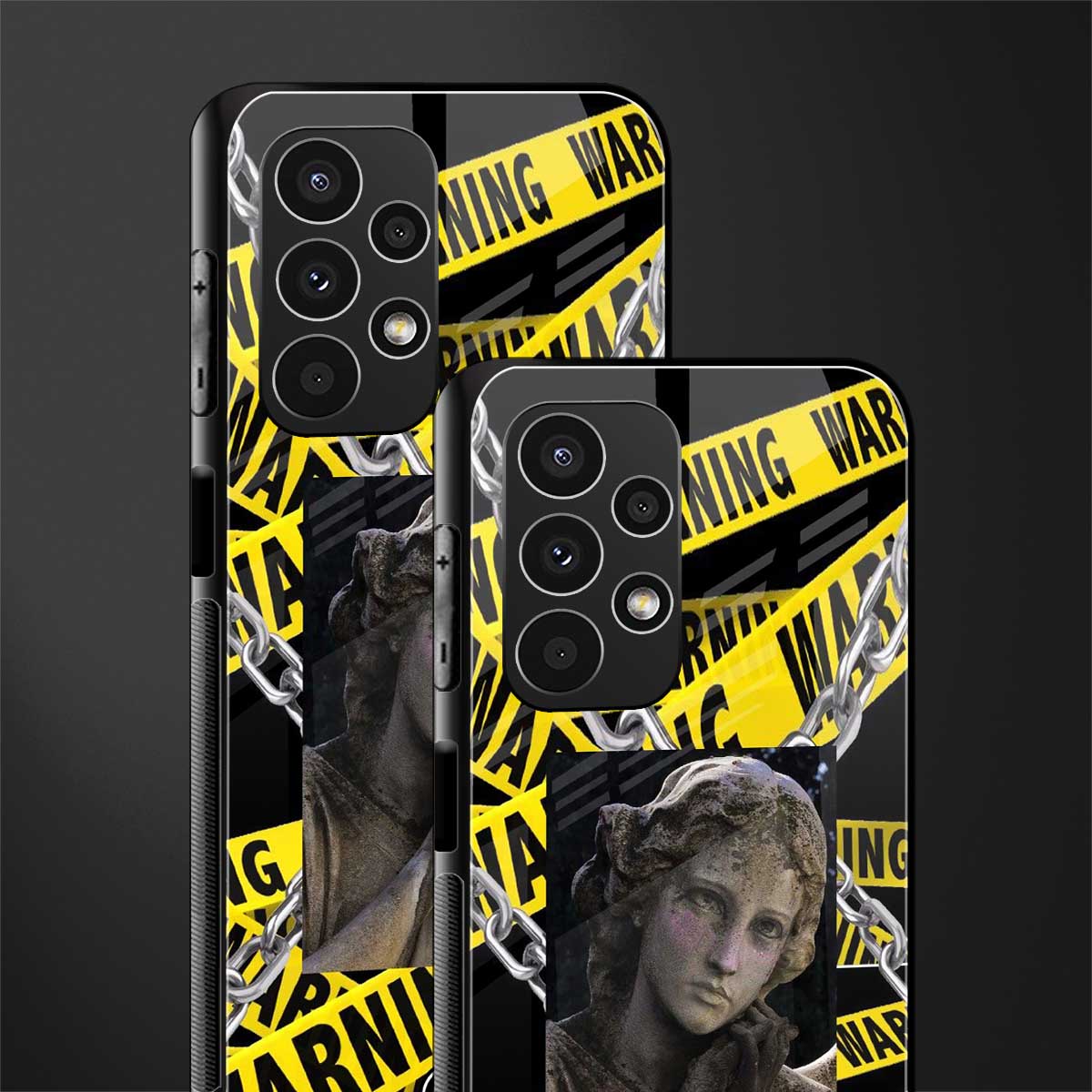 caution back phone cover | glass case for samsung galaxy a13 4g