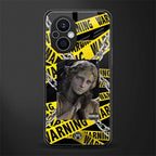 caution back phone cover | glass case for oppo f21 pro 5g