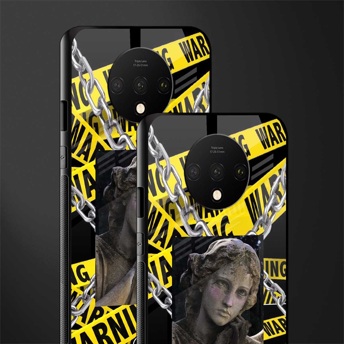 caution glass case for oneplus 7t image-2