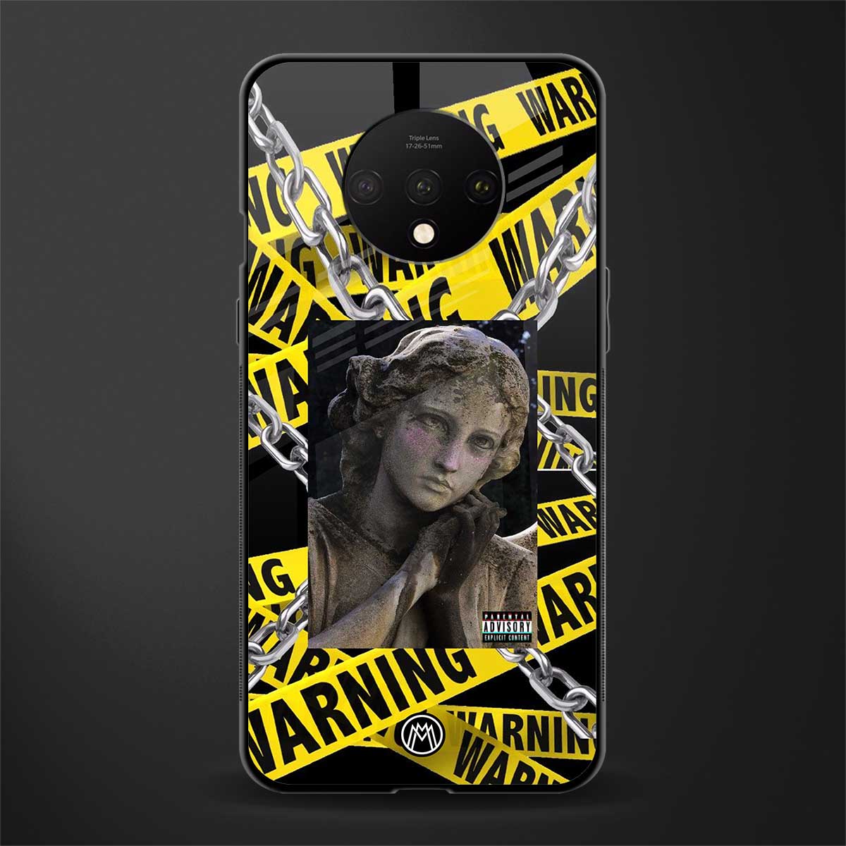 caution glass case for oneplus 7t image