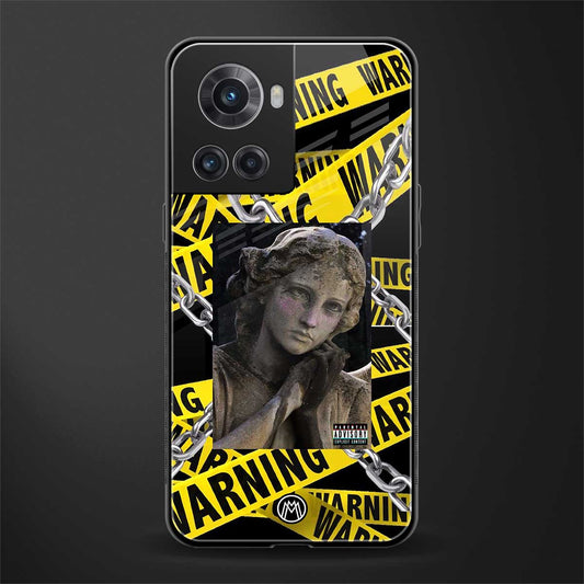 caution back phone cover | glass case for oneplus 10r 5g