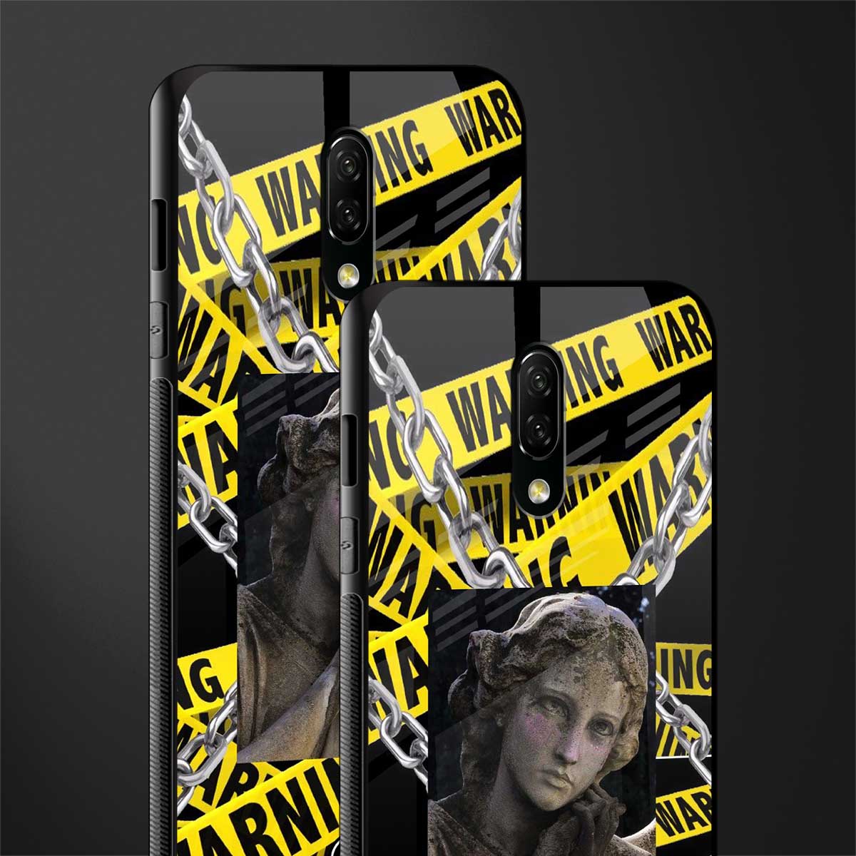 caution glass case for oneplus 7 image-2