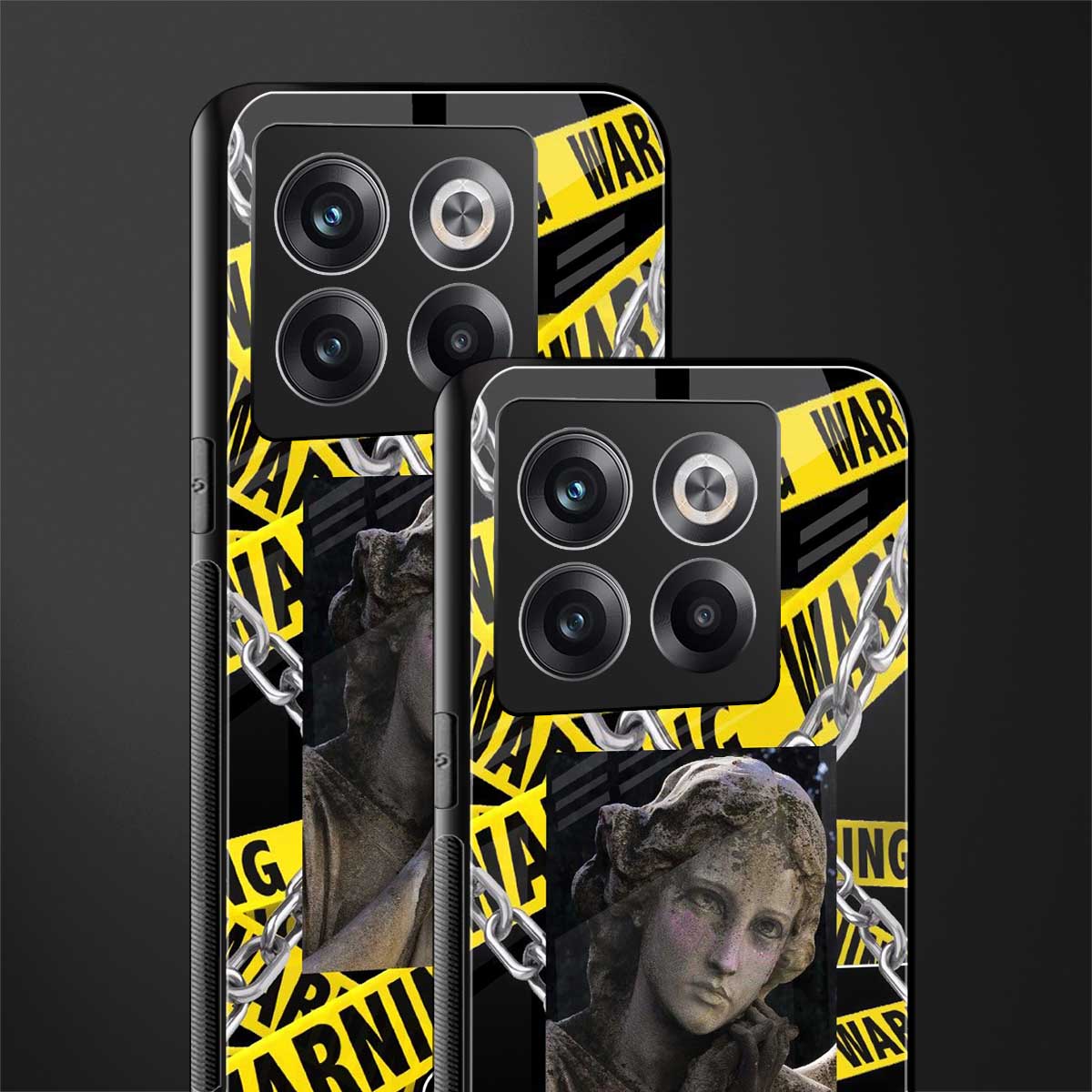 caution back phone cover | glass case for oneplus 10t