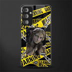 caution back phone cover | glass case for samsung galaxy f23 5g