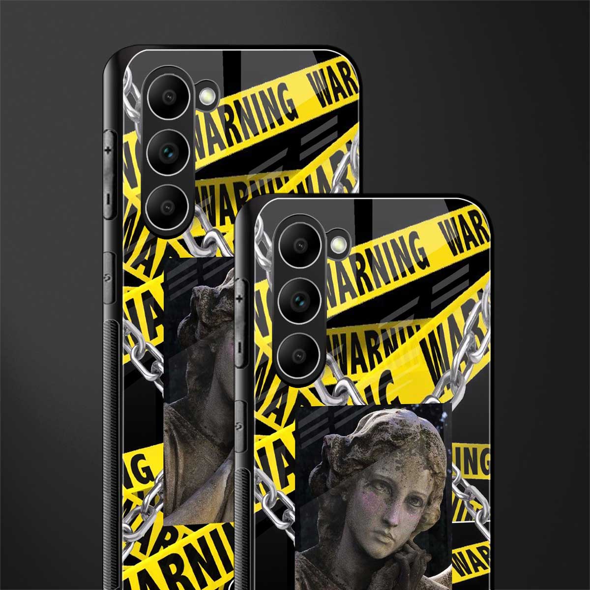 caution glass case for phone case | glass case for samsung galaxy s23