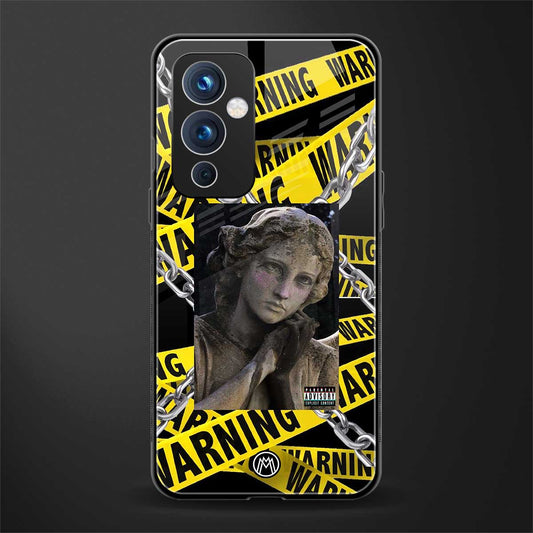 caution back phone cover | glass case for oneplus 9