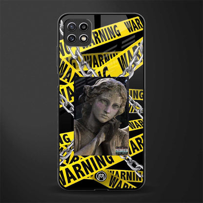 caution back phone cover | glass case for samsung galaxy f42