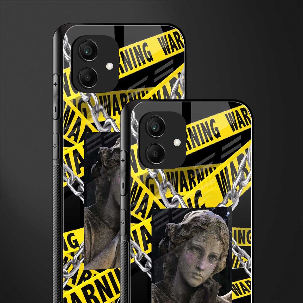 caution back phone cover | glass case for samsung galaxy a04