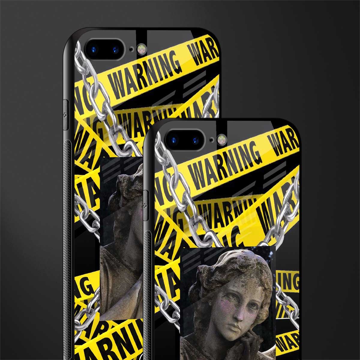 caution glass case for iphone 7 plus image-2