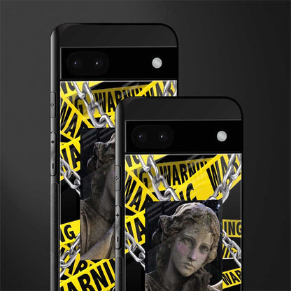 caution back phone cover | glass case for google pixel 6a