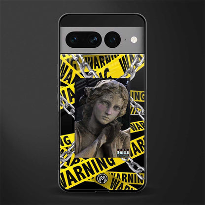 caution back phone cover | glass case for google pixel 7 pro