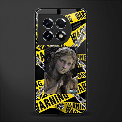 caution back phone cover | glass case for oneplus 11