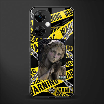 caution back phone cover | glass case for oneplus nord ce 3 lite