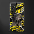 caution back phone cover | glass case for samsung galaxy a14 5g