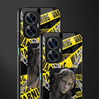 caution back phone cover | glass case for realme c55