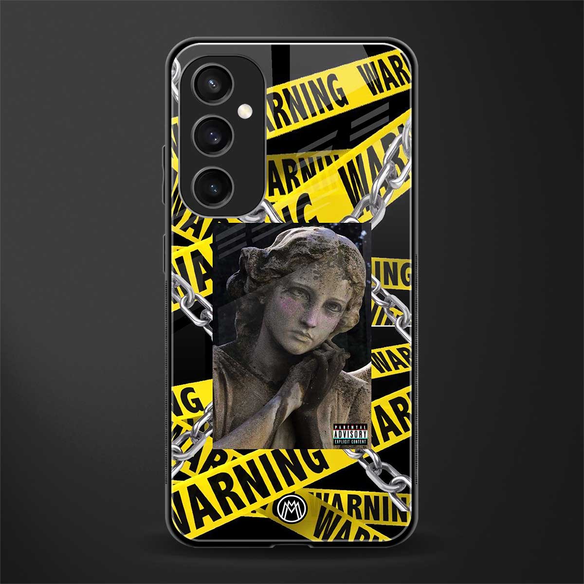 caution back phone cover | glass case for samsung galaxy s23 fe 5g