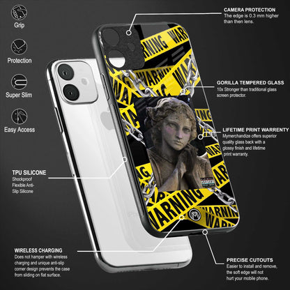 caution back phone cover | glass case for samsung galaxy a53 5g