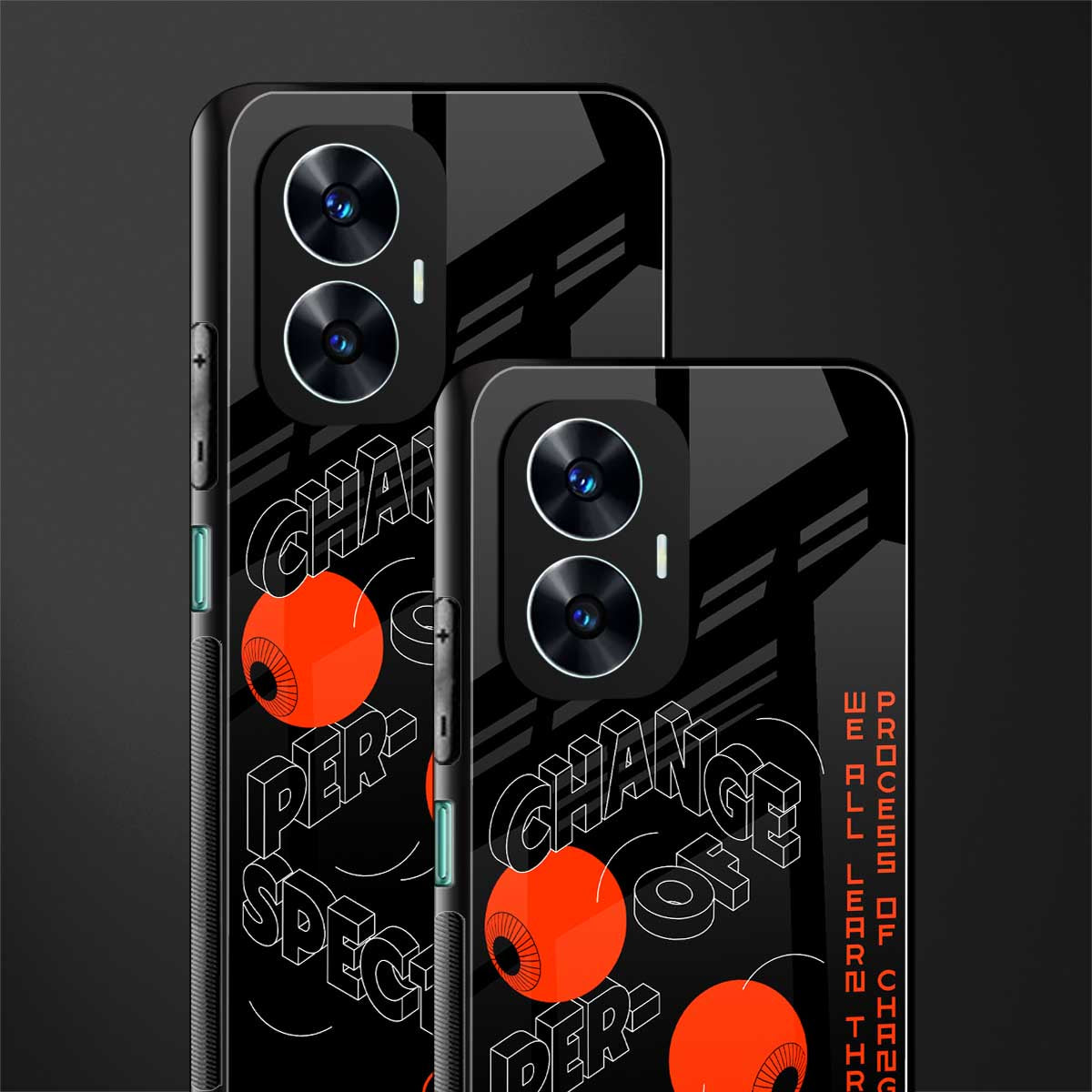 change of perspective back phone cover | glass case for realme c55