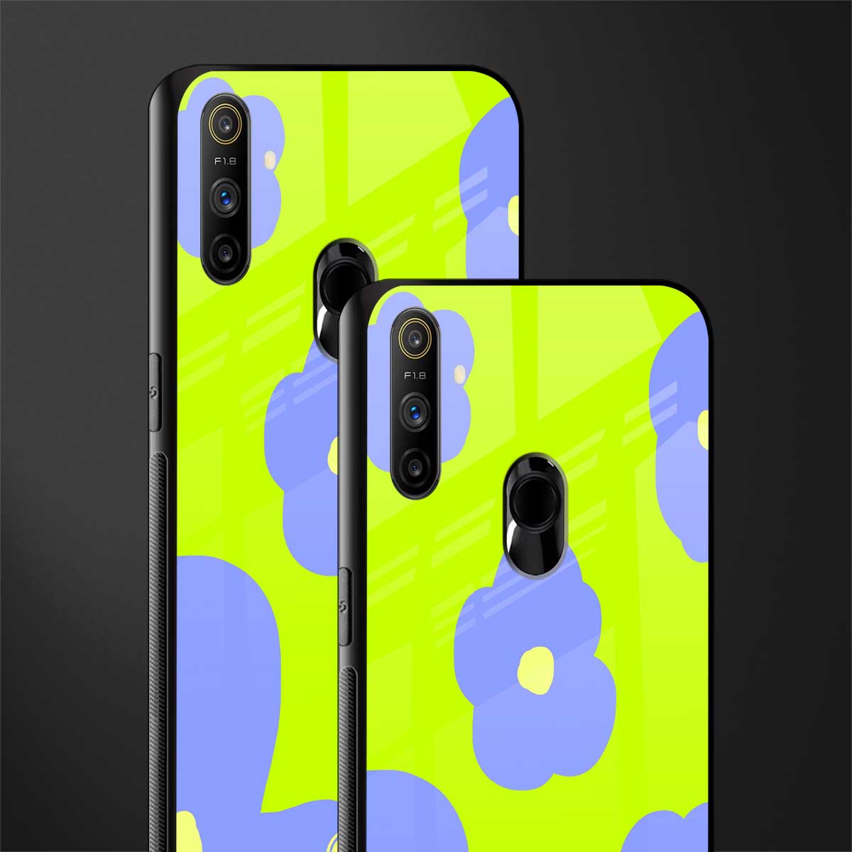 chartreuse arctic flowers glass case for realme narzo 10a image-2