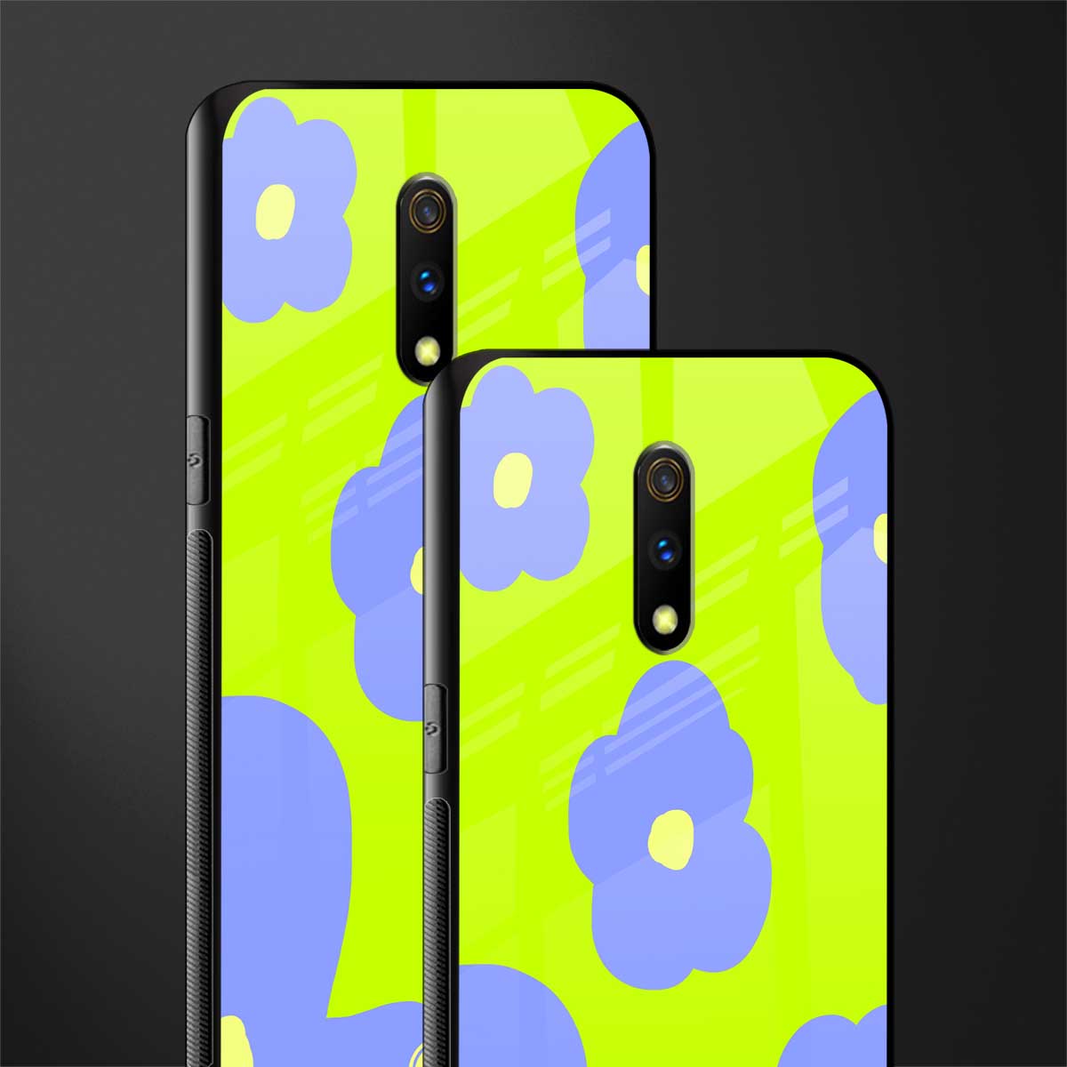 chartreuse arctic flowers glass case for oppo k3 image-2