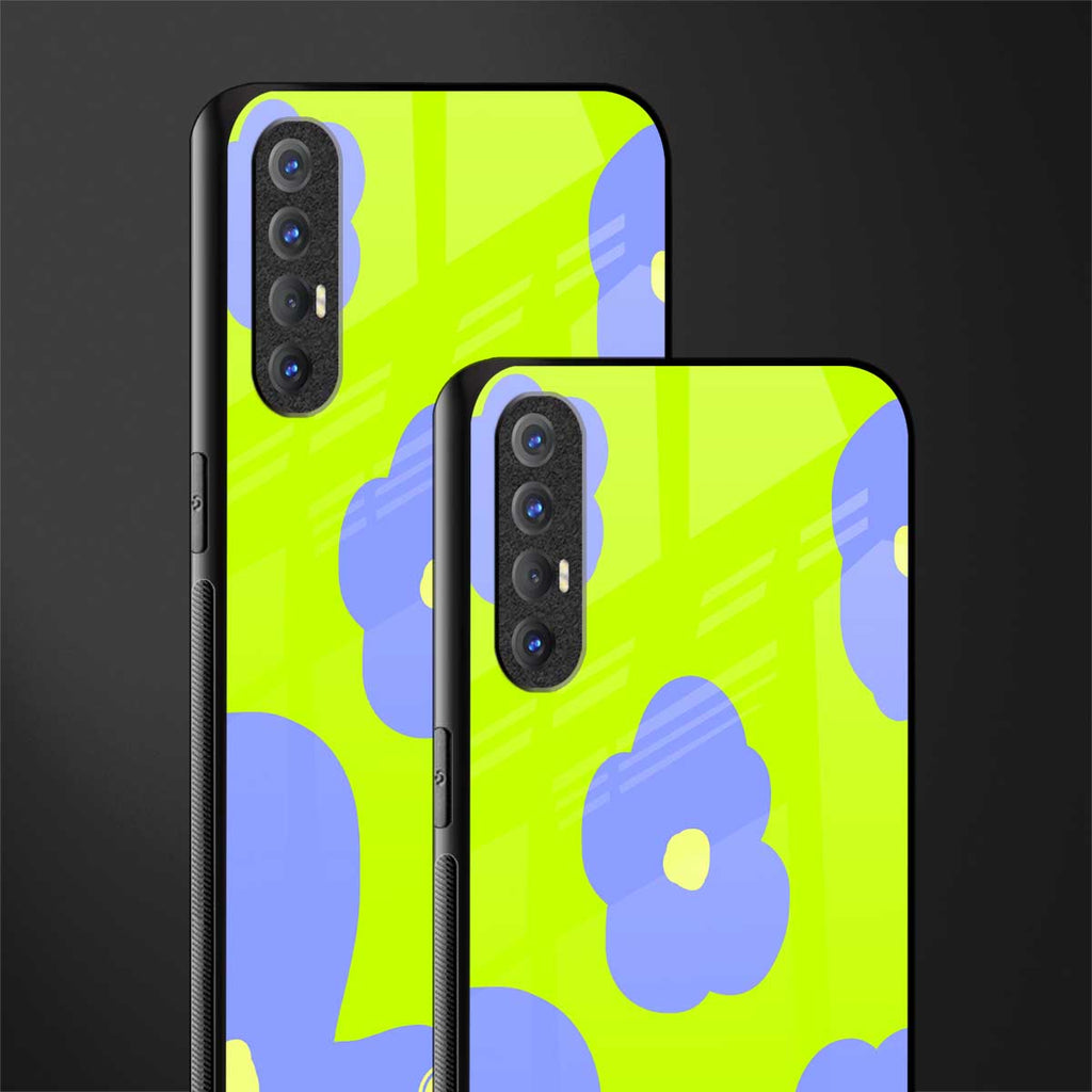chartreuse arctic flowers glass case for oppo reno 3 pro image-2