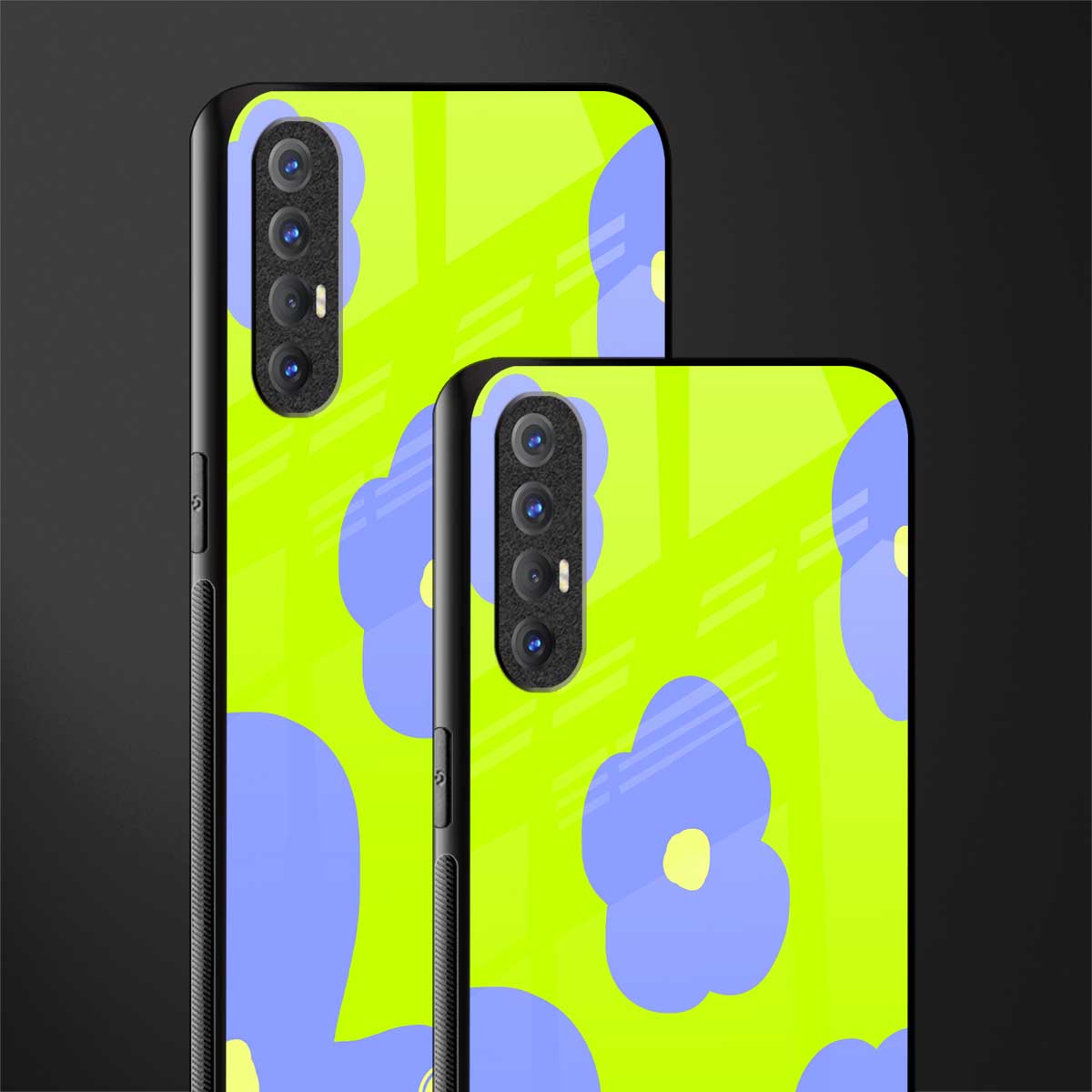chartreuse arctic flowers glass case for oppo reno 3 pro image-2