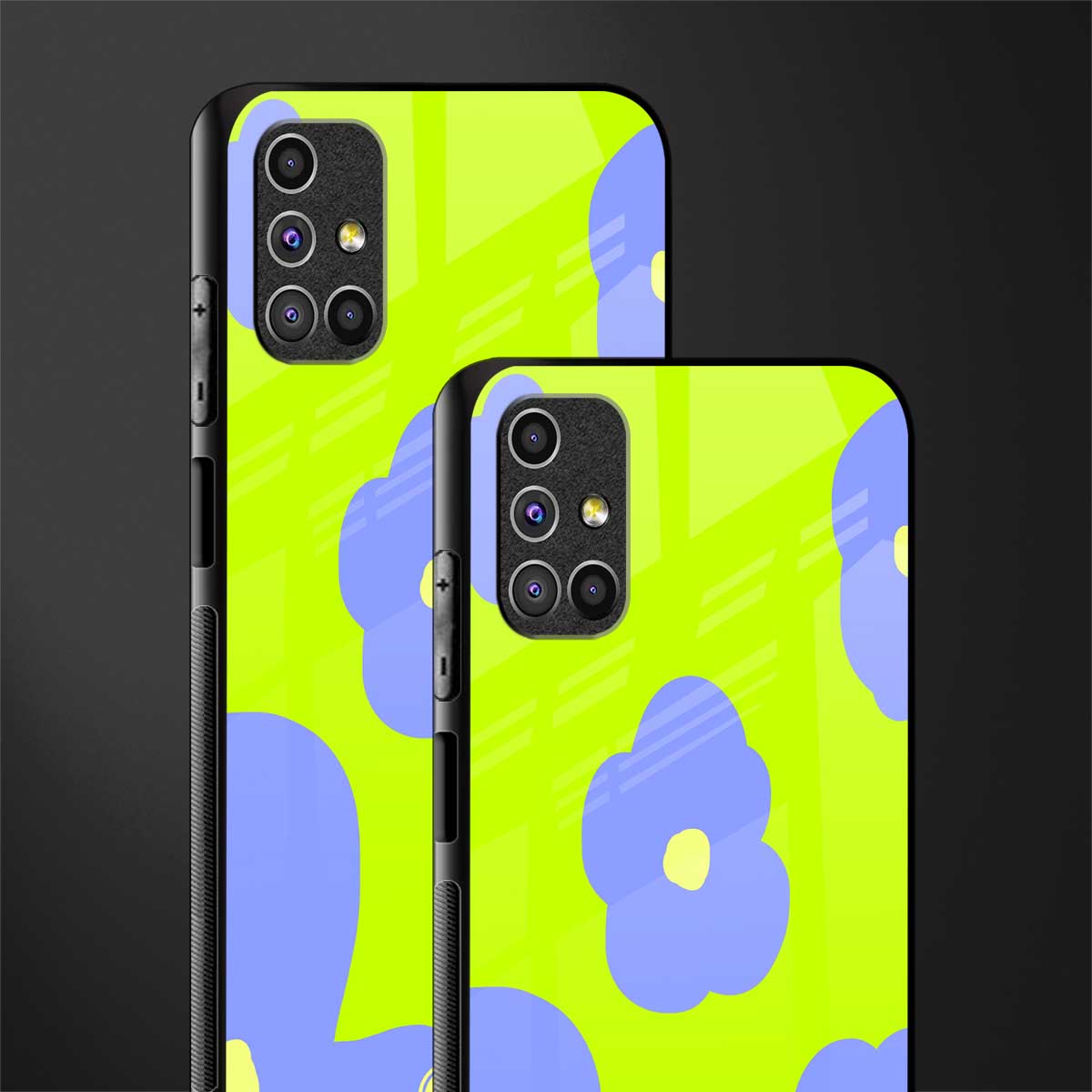 chartreuse arctic flowers glass case for samsung galaxy m31s image-2
