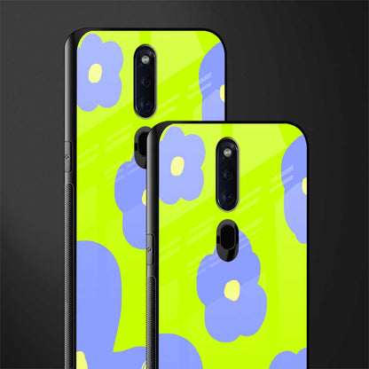 chartreuse arctic flowers glass case for oppo f11 pro image-2