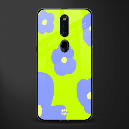 chartreuse arctic flowers glass case for oppo f11 pro image
