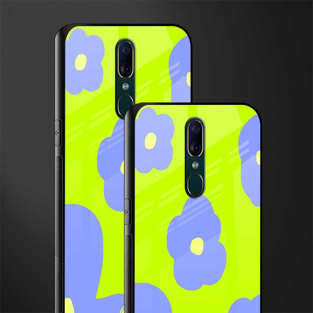 chartreuse arctic flowers glass case for oppo f11 image-2