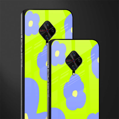 chartreuse arctic flowers glass case for vivo s1 pro image-2