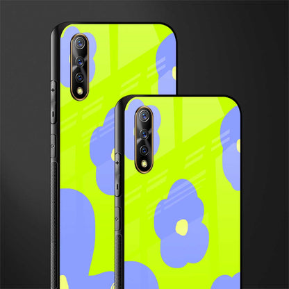 chartreuse arctic flowers glass case for vivo s1 image-2