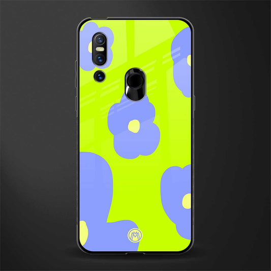 chartreuse arctic flowers glass case for vivo v15 image