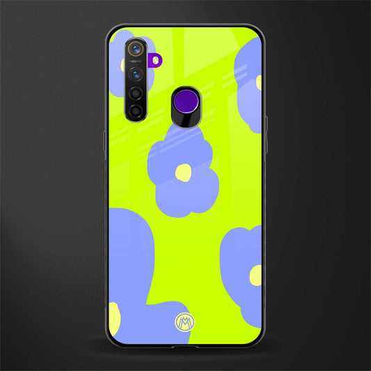 chartreuse arctic flowers glass case for realme 5 pro image